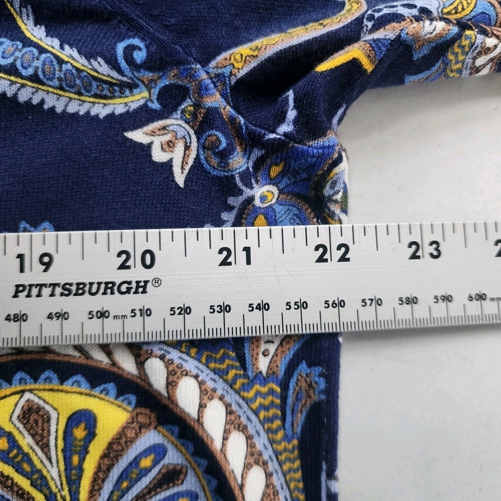Talbots Cardigan Sweater Womens Size 1X Classics Paisley Navy Blue Button NWT - Picture 7 of 9